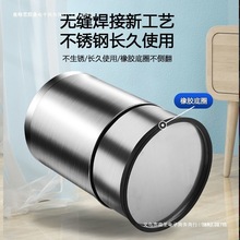 不锈钢垃圾桶双层无盖商用家用棋牌室公共场合防火阻燃304定 制