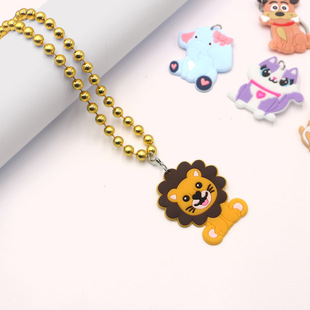 Cross-Border New Amazon Aliexpress Wholesale Animal Necklace Silicone Children's Necklace Lion Bead Necklace