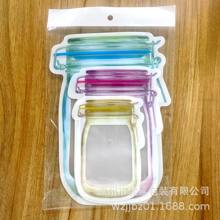 Mason al por mayor botella bolsa sellada lindo arco caramelo merienda embalaje bolsa de almacenamiento personalizable