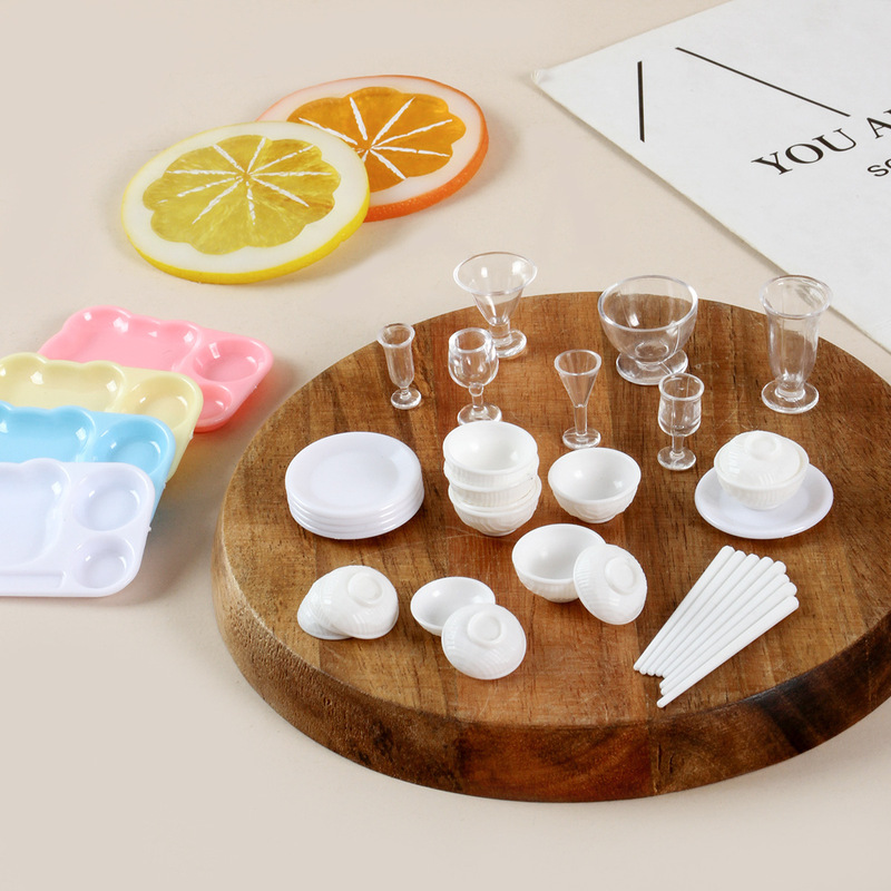 DIY Food Toys Mini Kitchen Tableware Set Doll House Miniature Small Dishes Chopsticks Dinner Plate Cup Container Accessories DIY Food Toys Mini Kitchen Tableware Set Doll House Miniature Small Dishes Chopsticks Dinner Plate Cup Container Accessories