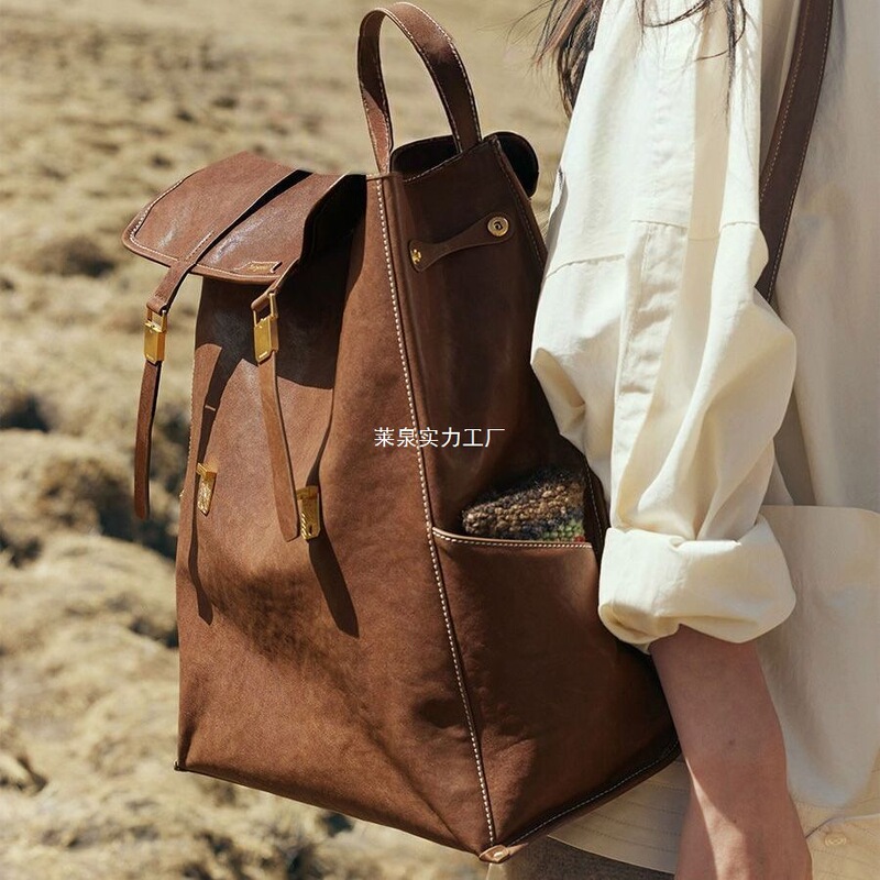 Large Backpack Cheap Designer Vegetable Tanned Cowhide Computer Bag Commuting 2025 Versatile Large Backpack Cheap Designer Vegetable Tanned Cowhide Computer Bag Commuting 2025 Versatile