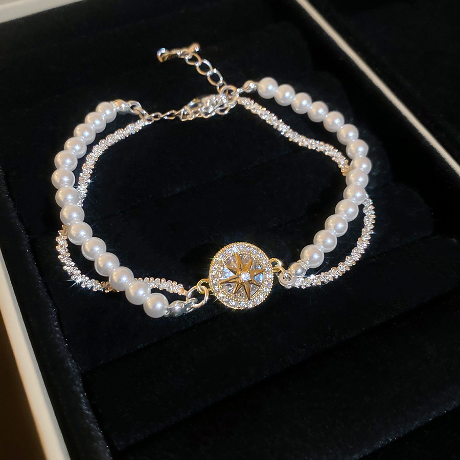Golden white bracelet