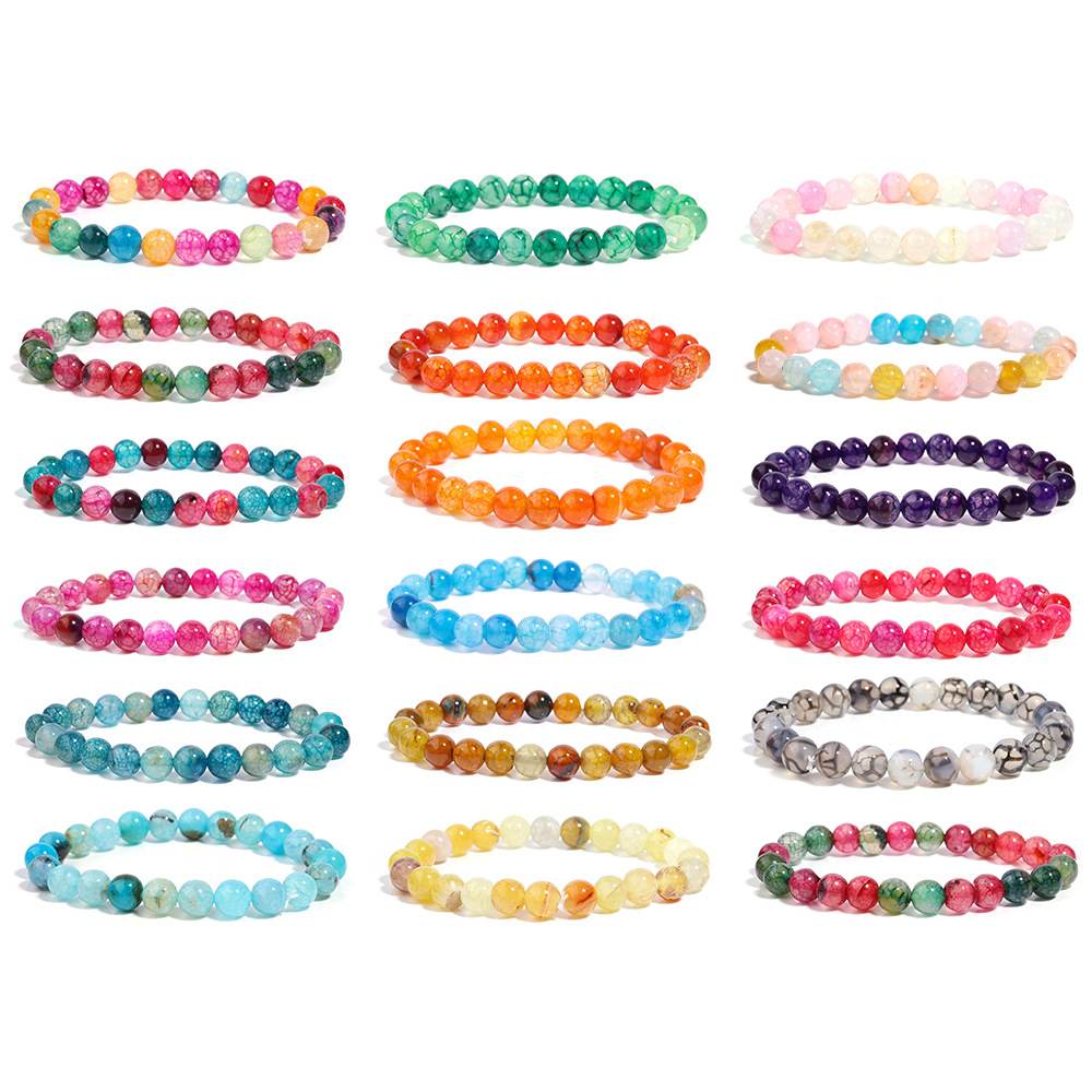 Youjia Jewelry 8mm Tourmaline Dragon Pattern Agate Beaded Bracelet Summer Women's High-Quality Whitening Bracelet Girlfriend Gift