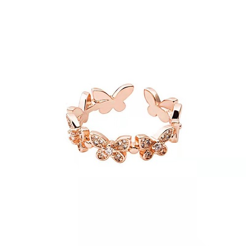 Famous star elegant micro-set butterfly ring for women, Korean minimalist Ins personality diamond-studded finger ring, index finger ring, live broadcast wholesale