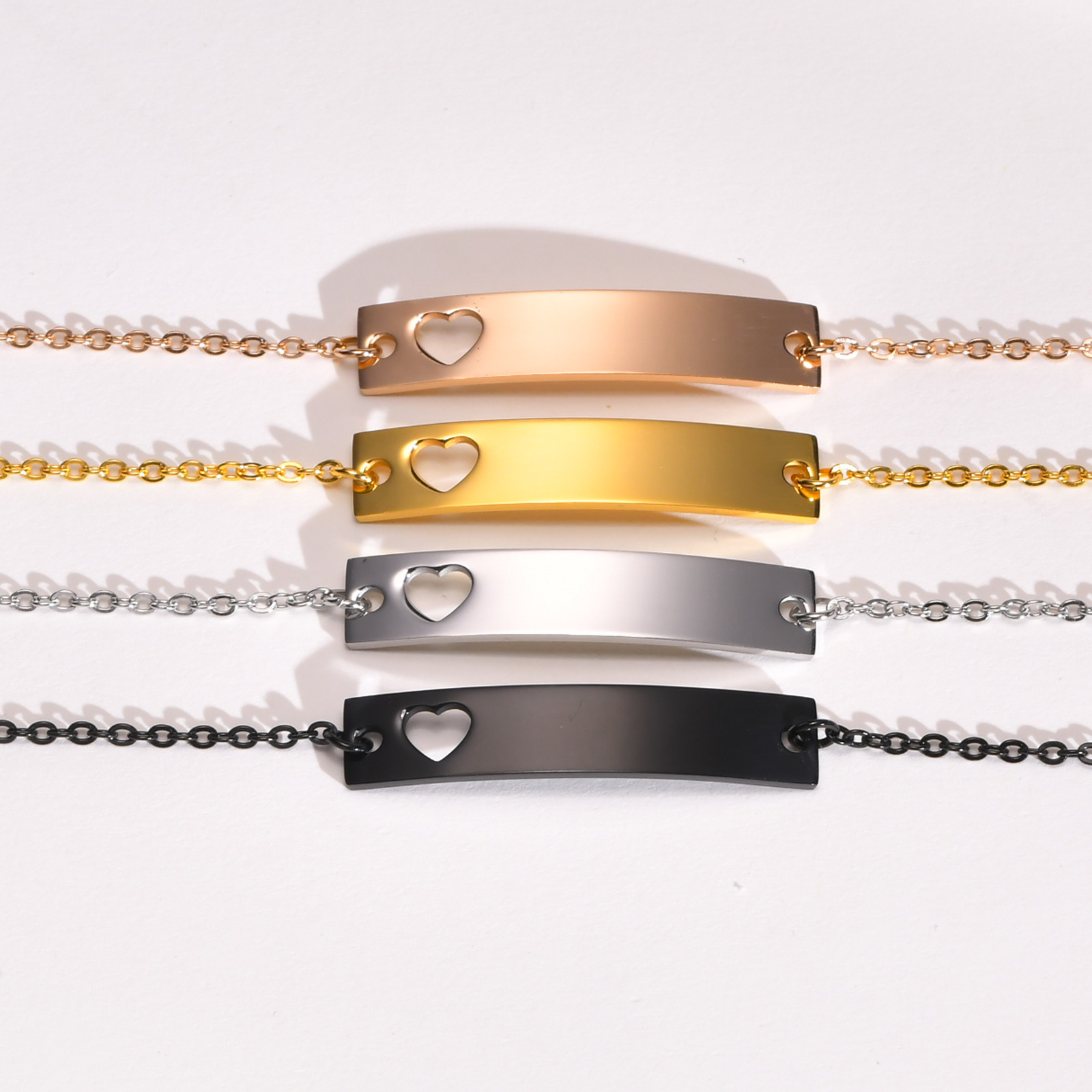 Fashion Heart Shape Stainless Steel Plating Bracelets 1 Piece