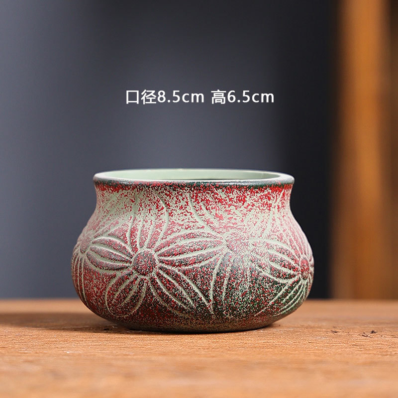 16 pequeños fabricantes de macetas de flores mediterráneas de carne directa cerámica de cerámica roja retrógrada maceta especial al por mayor