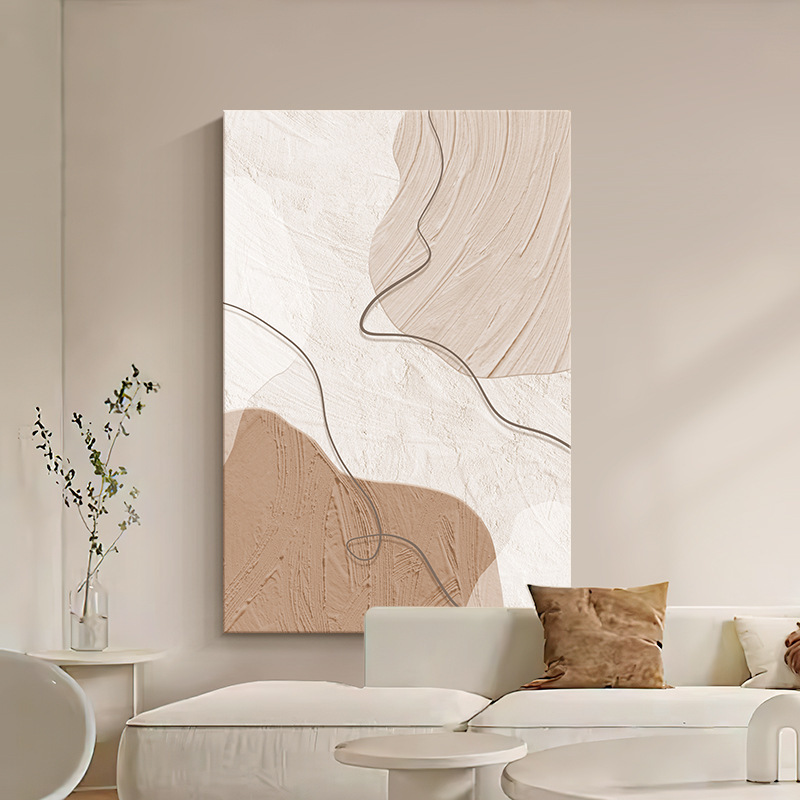 Modern Minimalist Living Room Decorative Painting Cream Style Abstract Sofa Background Wall Floor Hanging Painting High-End Entrance Mural