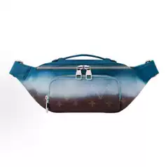 Cross-border 26 Men's Chest Bag Monogram Heritage Letter Embossed Zip Closure Coated Crossbody Bag