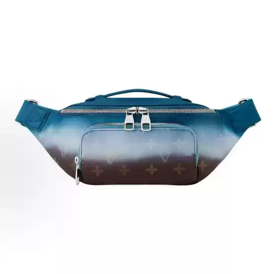 Cross-border 26 Men's Chest Bag Monogram Heritage Letter Embossed Zip Closure Coated Crossbody Bag