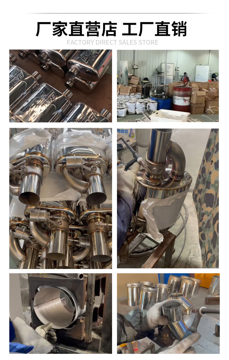 Car exhaust pipe modification with REMUS wolf logo, electric single inlet single outlet valve, upgraded variable sound for sports car