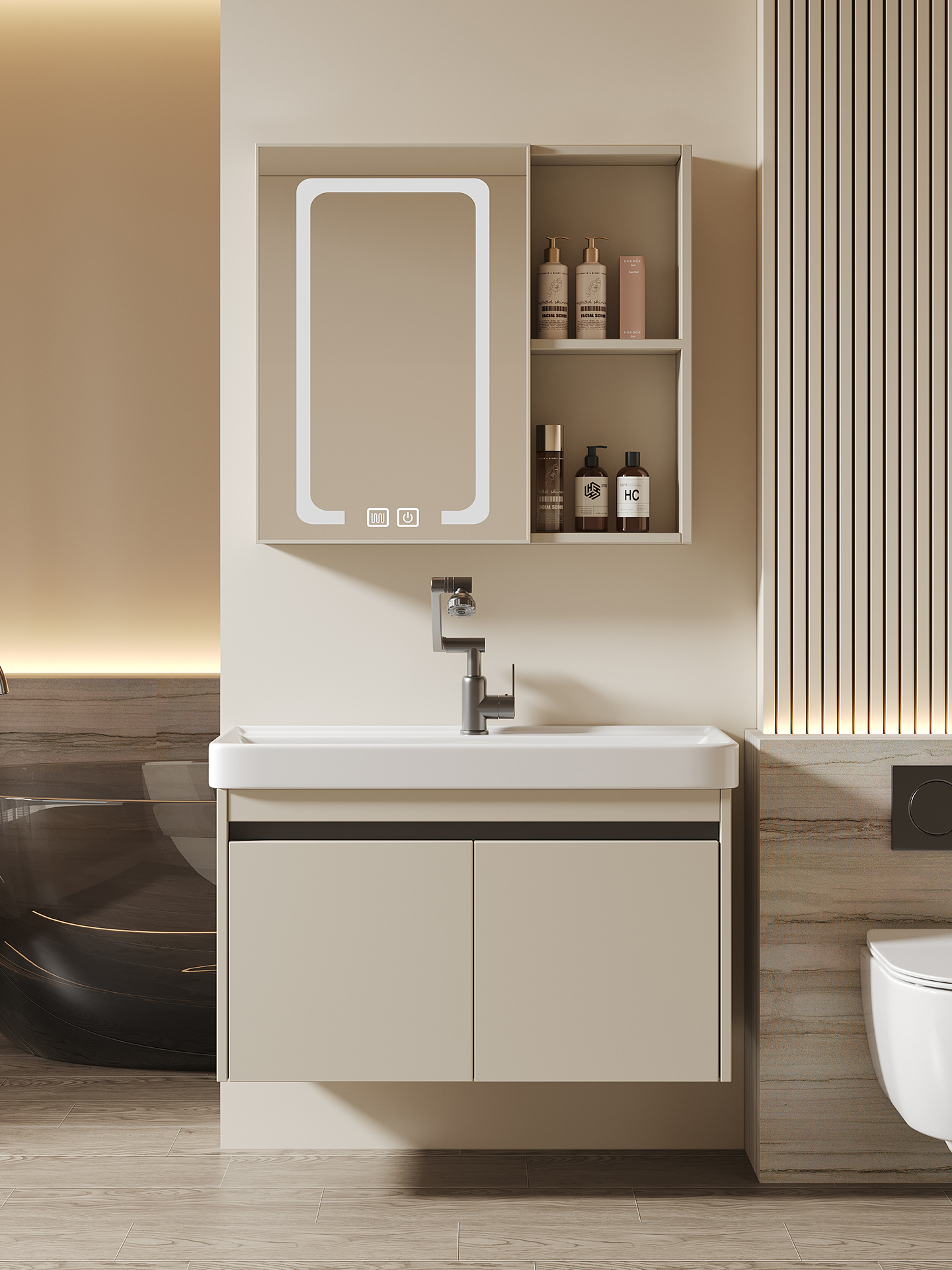 ✅ Aluminum Honeycomb Small-Sized Bathroom Cabinet Washbasin Bathroom Vanity Countertop Basin Narrow Long Type Ultra-Narrow 36 Wide Plus