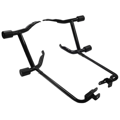 Suitable for Harley Avenue Glide Road Glide Modified New Carbon Steel Competitive Side Box Two-Character Guard Bar 14-25 (Motorcycle bumper) - black