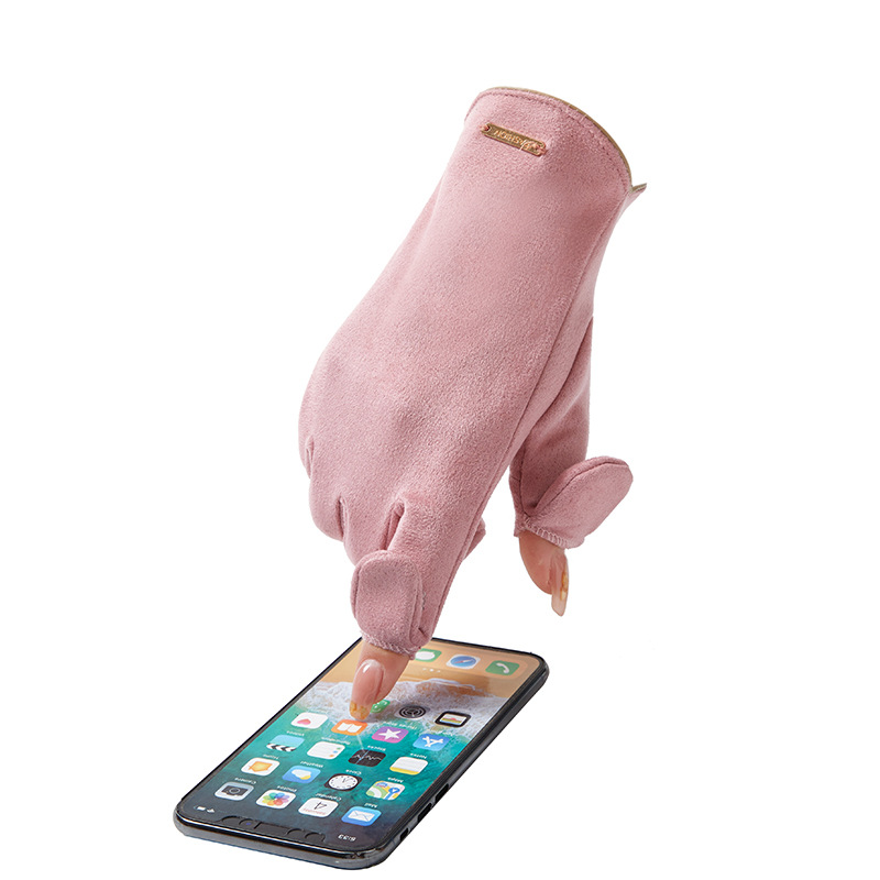 Guantes térmicos de gamuza para hombres y mujeres guantes de lana al aire libre a prueba de frío otoño e invierno guantes de pantalla táctil