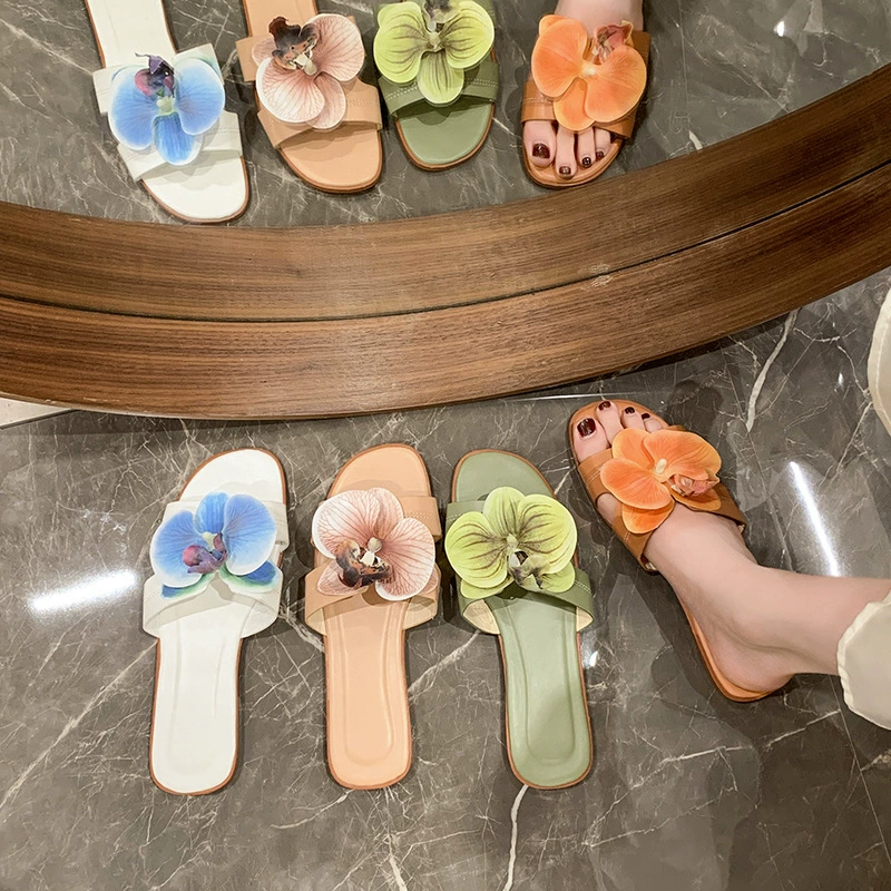 Летние пляжные шлёпанцы, декор-бабочка, размеры 35–42, модель 2024