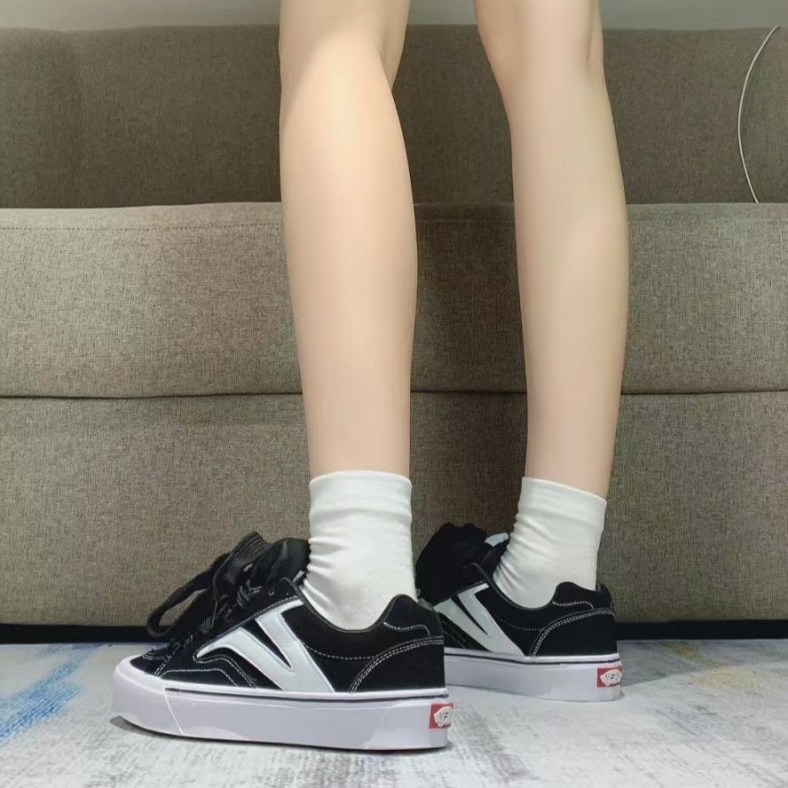 zapatos de pan americano de piel clásico retro baja zapatos de skate negro y blanco zapatos de hombre y mujer zapatos casuales de pareja image 8