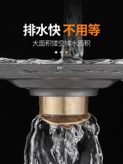 Gun grey stainless steel bathroom shower drain for odor prevention, suitable for long shower, washing machine, sink, kitchen home use