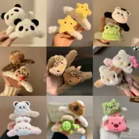 Корейская версия новой сладкой девушки двухсторонней Kt бант плюшевый захват мультфильм милый акула зажим высокой стоимости волос
