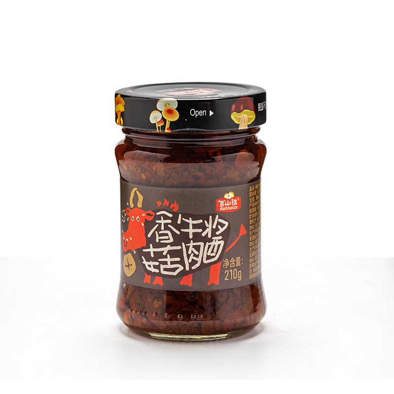 百山祖 庆元香菇杏鲍菇下饭酱料高级饭店专用香菇牛肉酱210g/罐