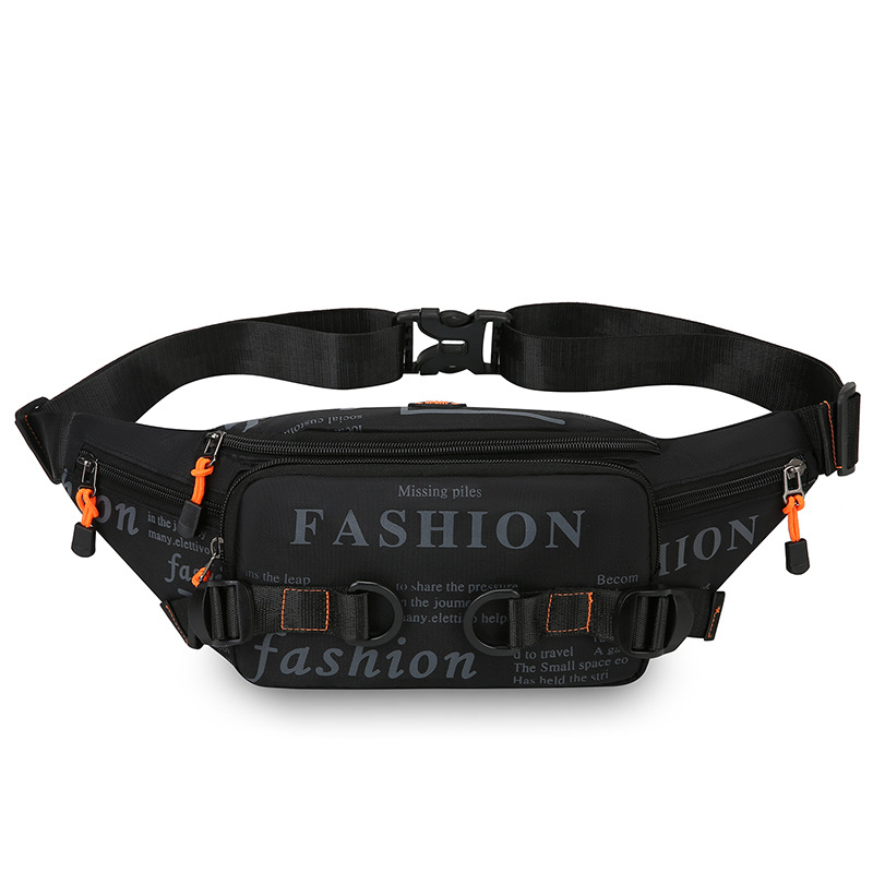 Bolso de pecho de hombre al aire libre, moda de ocio de la calle, bolso de hombro para teléfonos móviles, moda de letras de bicicleta, bolso de cintura deportivo