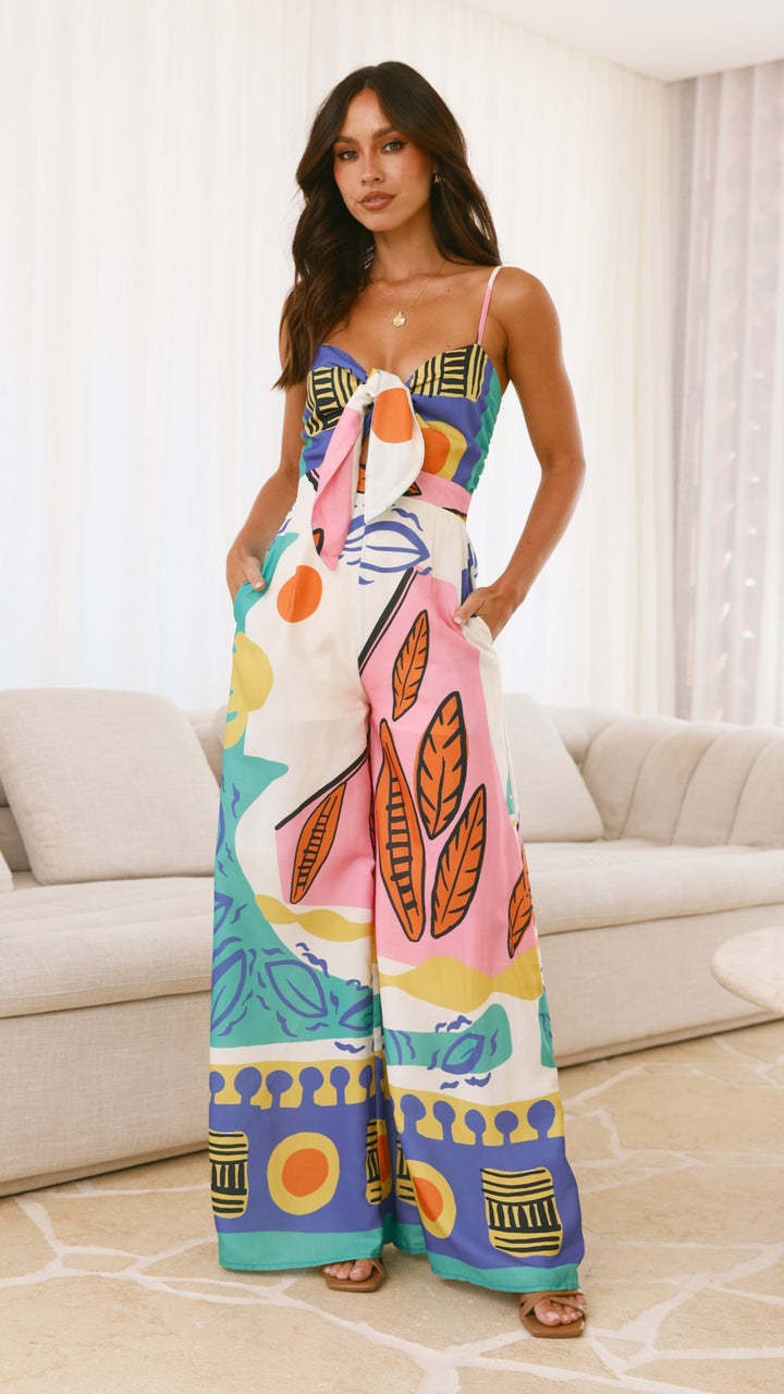 273g Weight Sleeveless Sleeve Length Full Length Pants Length Polyester Fabric Type Mid Waist Waist Line Jumpsuits Pants Type Micro-Elastic Elasticity Casual, Holiday, Daily Occasion Regular Fit Fit Type Color Block Pattern Summer, Spring Season Women's Gender Novelty Style Women's Casual Holiday Daily Novelty Color Block Full Length Jumpsuits 无