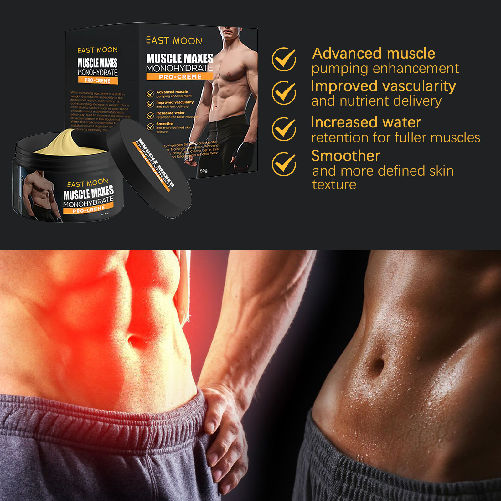 Muscle monohydrate pro-creme massagecrème voor mannen lichaam_voghion.com