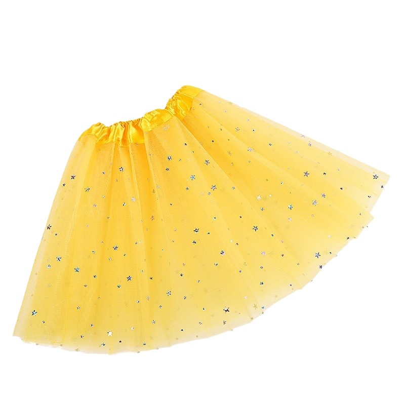Children's skirt European and American tutu skirt tutu skirt tutu skirt ballet skirt l sequin mesh skirt three-layer three-piece dance skirt 6.1