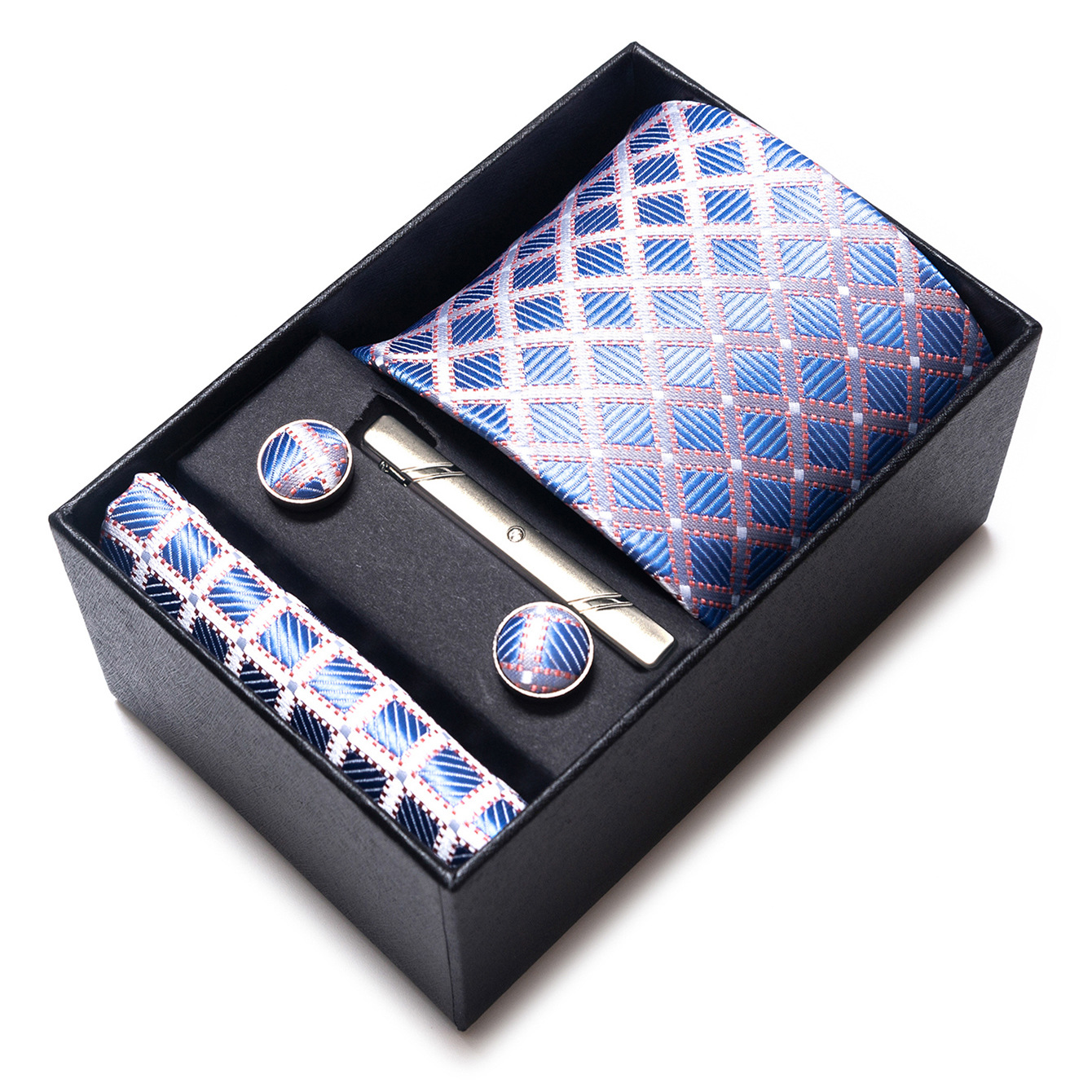 Set de Caja de Regalo con Corbata de Negocios para Hombre de Rayón Jacquard para Boda