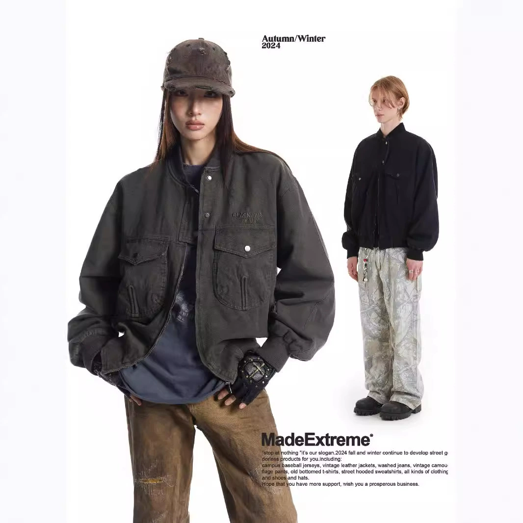 MADEEXTREME высокая плотная твил-ватная одежда ретро старый уличный американский алфавит вышитый куртка куртка мужской
