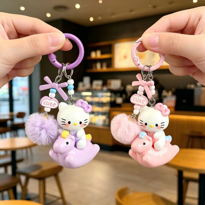 Kitty Cat phone pendant, electroplated accessory, cartoon cute charm, keychain, bag decoration, live streaming trendy toy
