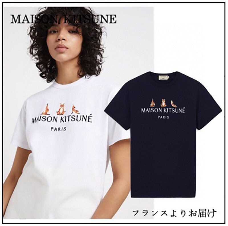 The Little Fox Embroider Has Exquisite Details and Has Great Details. the Yoga Fox Short-Sleeved Half-Sleeved T-Shirt for Men and Women