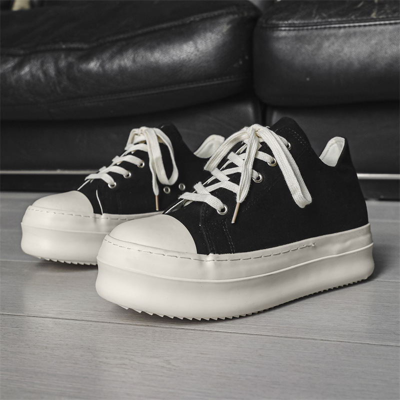 zapatos de lona americana de suela gruesa para hombres zapatos deportivos de la calle alta pareja de skate de cabeza grande para aumentar la altura muffin zapatos de derby para hombres X273