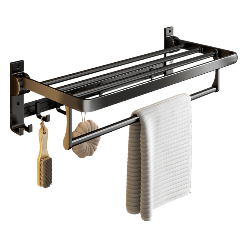 Toallero de Aluminio Espacial, Estante de Almacenamiento para Baño, Estante de Pared para Lavabo, Toallero sin Perforaciones