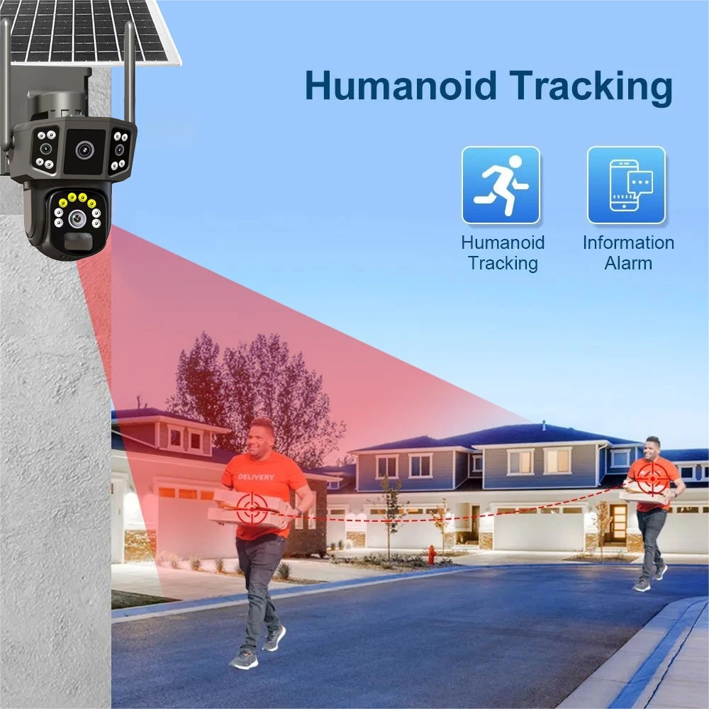 Wise Doctor Solar Surveillance Camera Outdoor 4G Full-Color Night Vision HD Smart Tracking Monitoring Camera