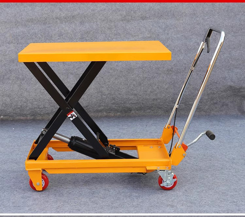 Manual hydraulic lift platform cart, small lift flatbed cart, electric loading and unloading cart, mobile scissor-type platform
