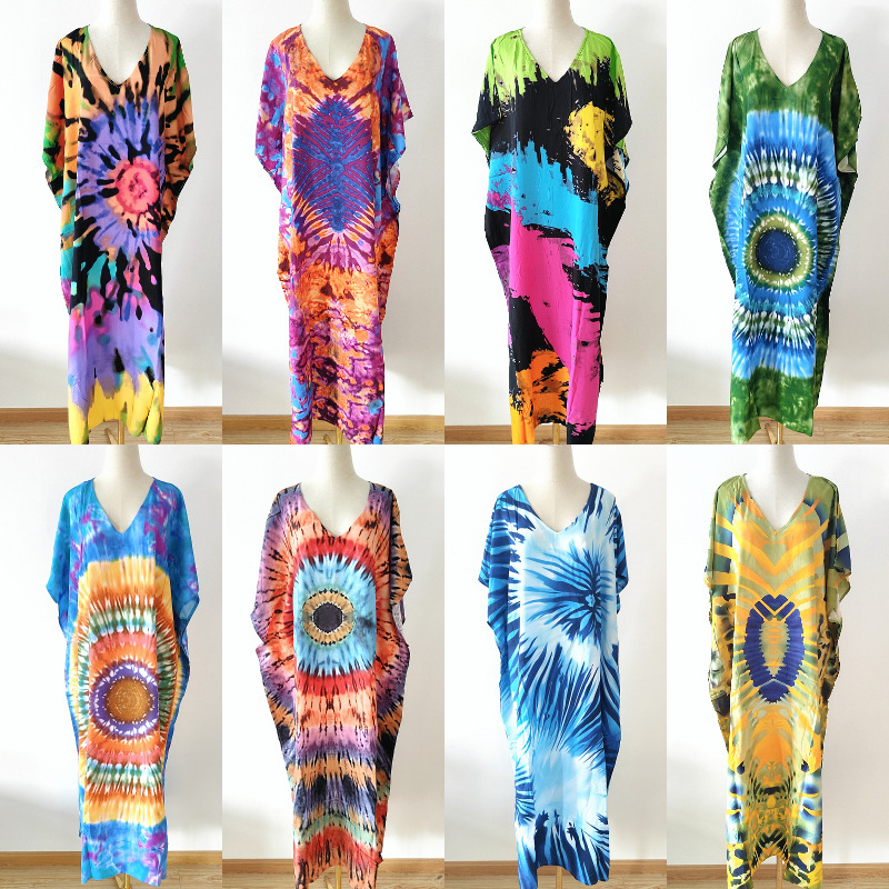 2022 nueva Europa y América blusa de playa impreso traje vacaciones vestido bikini camisa protección solar 5D196