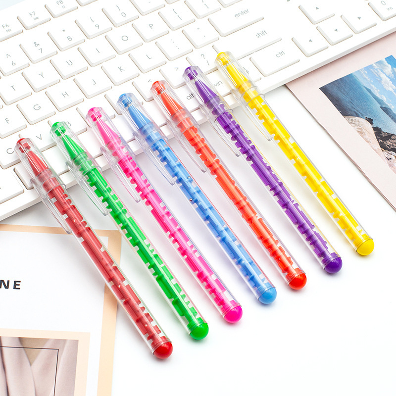Creative office stationery fun puzzle pen maze ball student toy ball pen wholesale printing LOGO