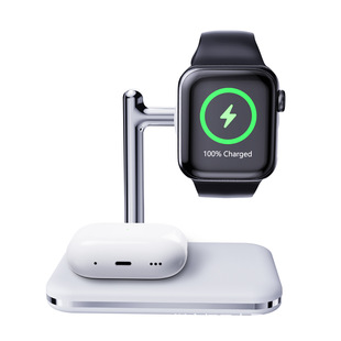 KC certified V8 two-in-one wireless charger for Apple Watch iWatch headset folding portable stand