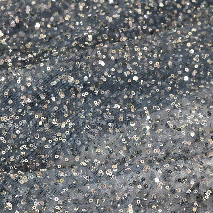 2024 nuevo encaje sequinilla tubo de perlas tela de malla pesada vestido de boda tela de moda de mujer