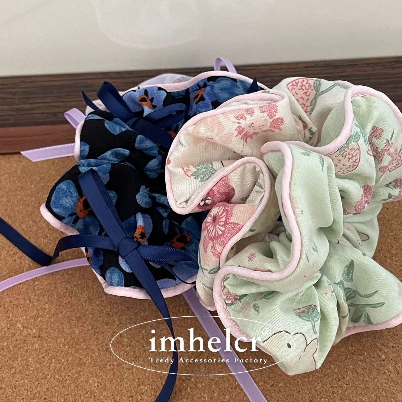 Brand cute hair band with bow, hairgrip, floral print, new collection