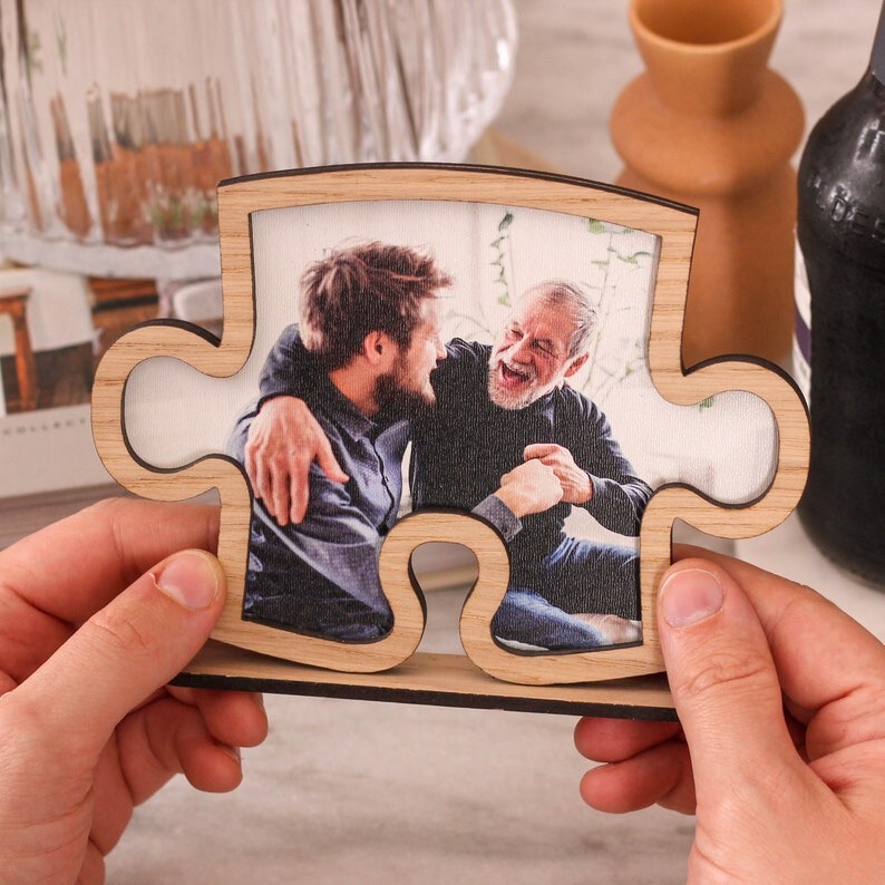 Etsy Hot Product 2024 Father's Day Personalized Puzzle Photo Frame Gift Engraving Custom Photo Frame Ornaments One Piece Customized Etsy Hot Product 2024 Father's Day Personalized Puzzle Photo Frame Gift Engraving Custom Photo Frame Ornaments One Piece Customized