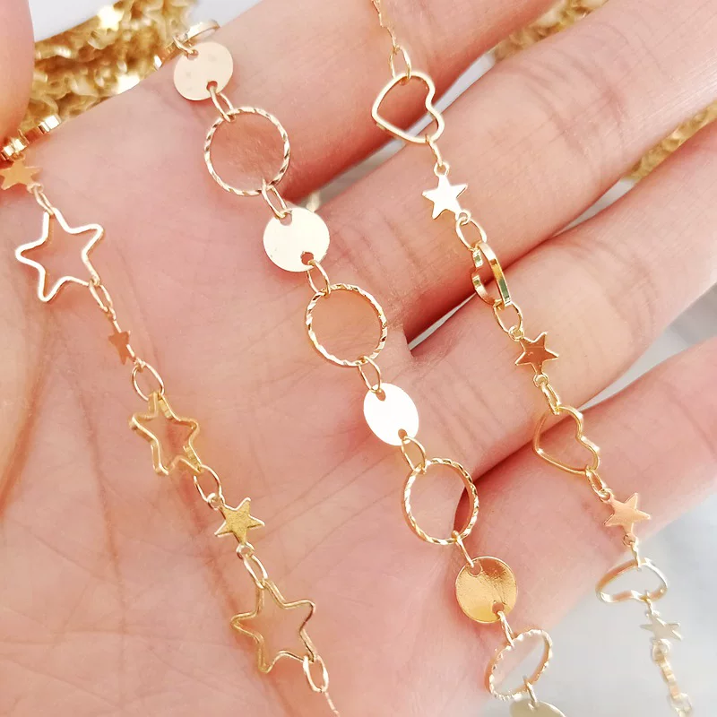 Chain, bracelet, necklace handmade, accessory, 14 carat, golden color, DIY