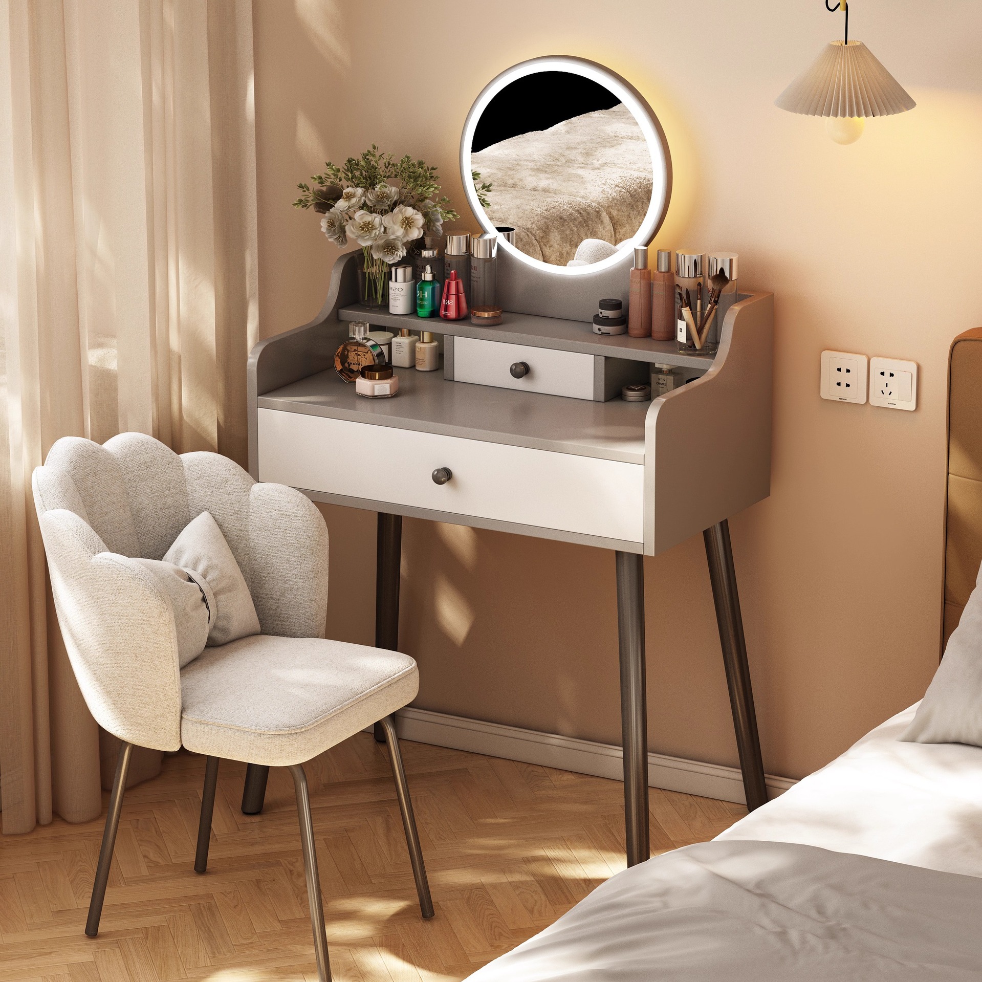 Comercio exterior personalizado mesas de tocador esquina mesas de maquillaje pequeñas 2025 nuevo moderno y simple dormitorio libro de niñas