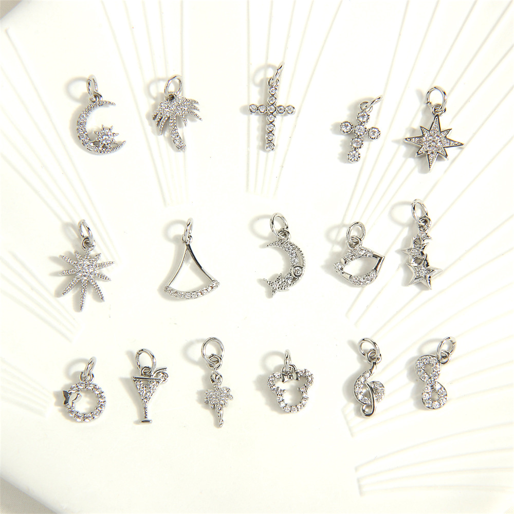 2g Weight Pendant Jewelry Making Type 18K Gold Plated Plating Material Zircon Inlay Material DIY Jewelry Accessories Classification 1 Piece Quantity Copper Material Star, Coconut Tree, Notes Pattern Plating, Inlay Design Simple Style Style 1 Piece Copper Zircon 18K Gold Plated Star Coconut Tree Notes Pendant 2