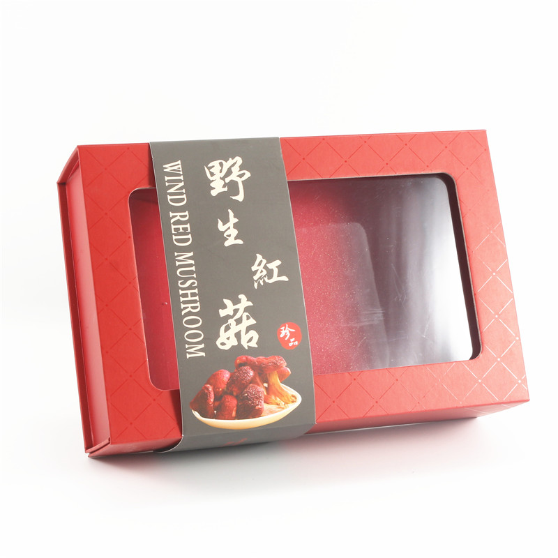 Nueva caja de embalaje de hongos rojos salvajes 250g 500g caja de regalo de hongos rojos bolsa de apoyo