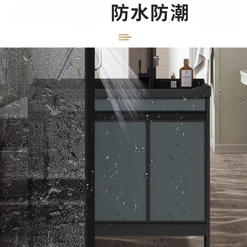 Balcón lavabo con tablero de fricción patio gabinete de baño negro lavabo exterior lavabo cerámica lavabo lavabo