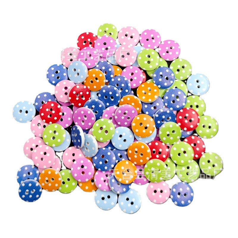 15mm fondo blanco pintado a cuadros, lunares, rayas botones hermosa decoración de los niños artesanías 100 unidades un paquete