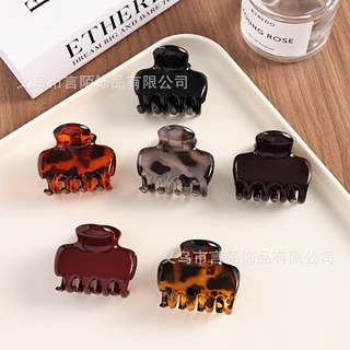 韩版ins风格迷你抓夹高品质设计豹纹侧边刘海夹时尚发型头饰发饰
