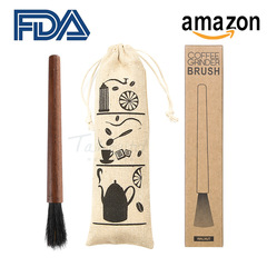 New style boar bristle cleaning brush, Walnut coffee machine coffee grinder cleaning brush, Instagram minimalist style