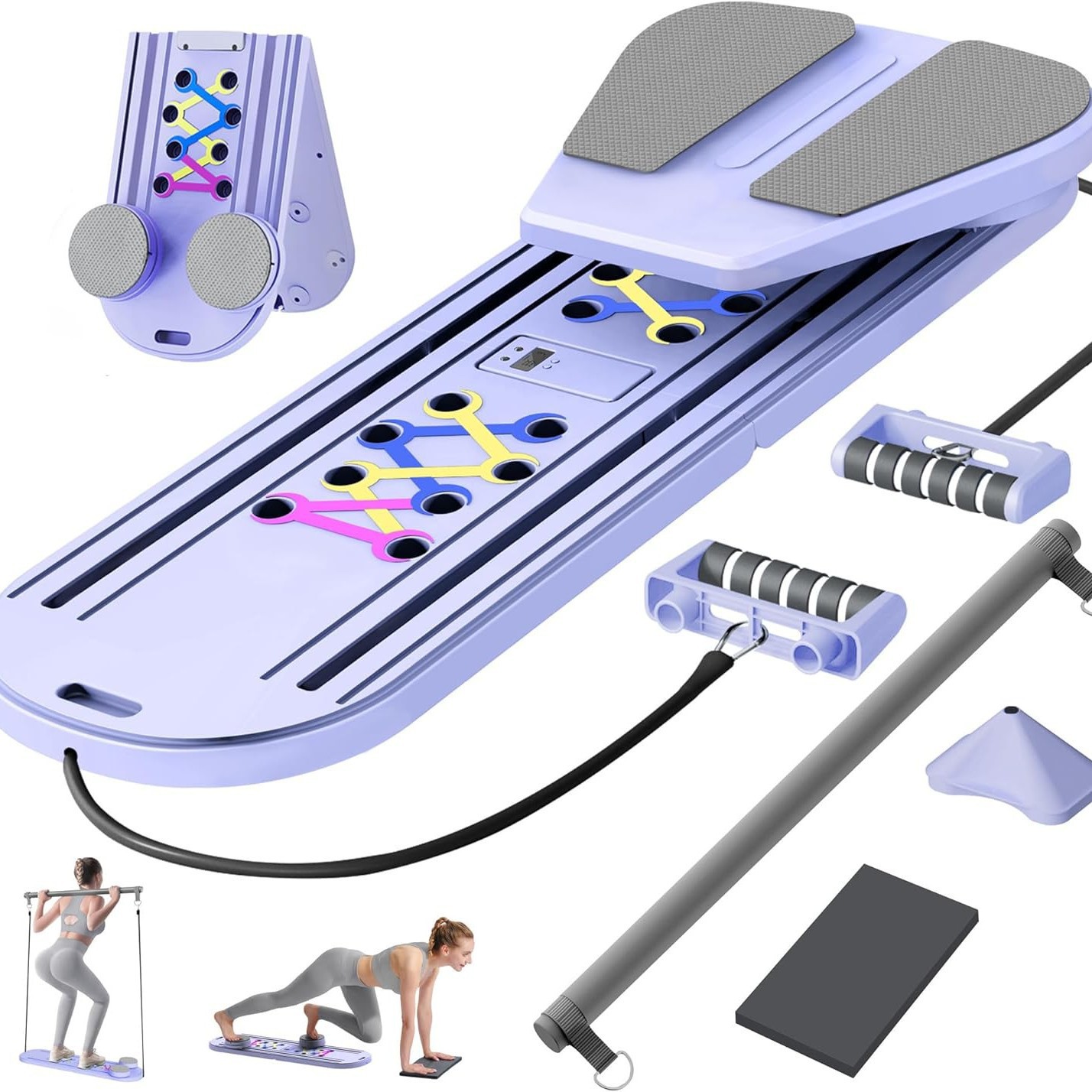 Pilates Board Folding Pilates Body Shaping Set Home Gym Multifunctional Sliding Body Shaping Full Body Fitness Equipment