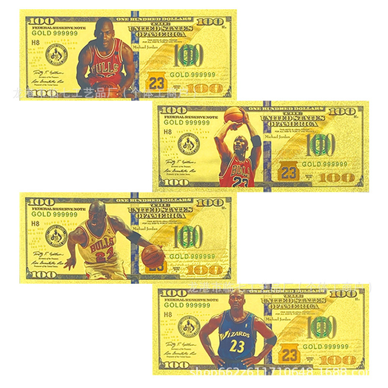 NBA figure Michael Jordan commemorative banknotes around basketball star celebrity commemorative coin collection hand office can be approved